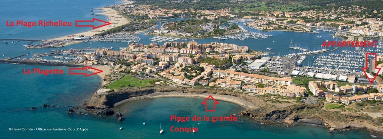 Cap D'Agde 300M Plage Du Mole,Vue Port,Parking,Lave Linge,Piscine Apartment Luaran gambar